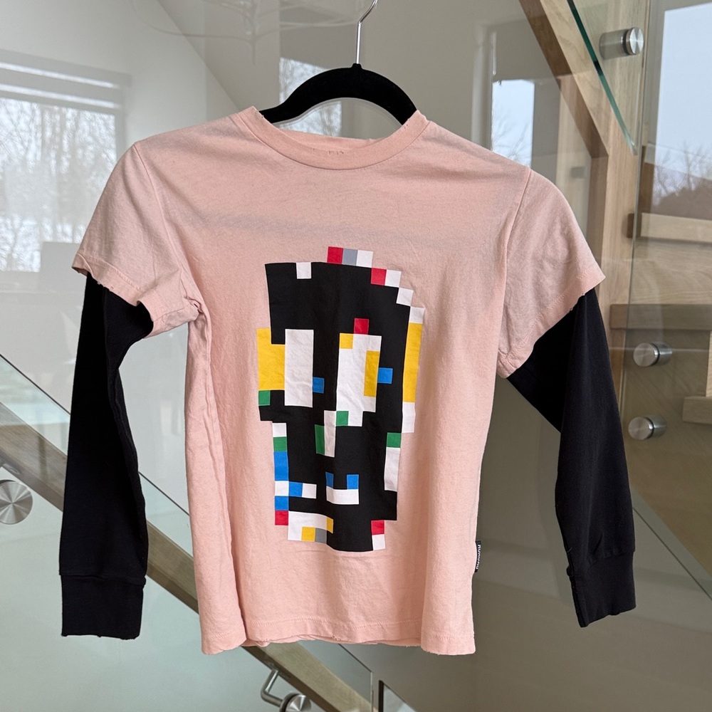nununu Pixel Art Long Sleeve Shirt - NEW w/tags
